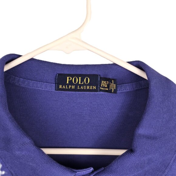 Polo Ralph Lauren Mens Golf Shirt 2XLT Royal Blue Short Sleeve Red Pony Logo - Picture 3 of 6